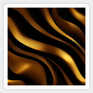 Golden Harmony: Abstract Stripes in Luxe Gold Sticker